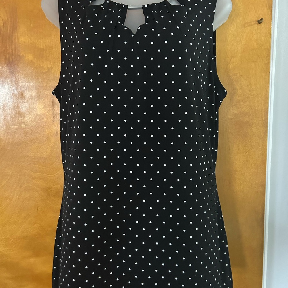 White House Black Market Black and White Polka Dot Top